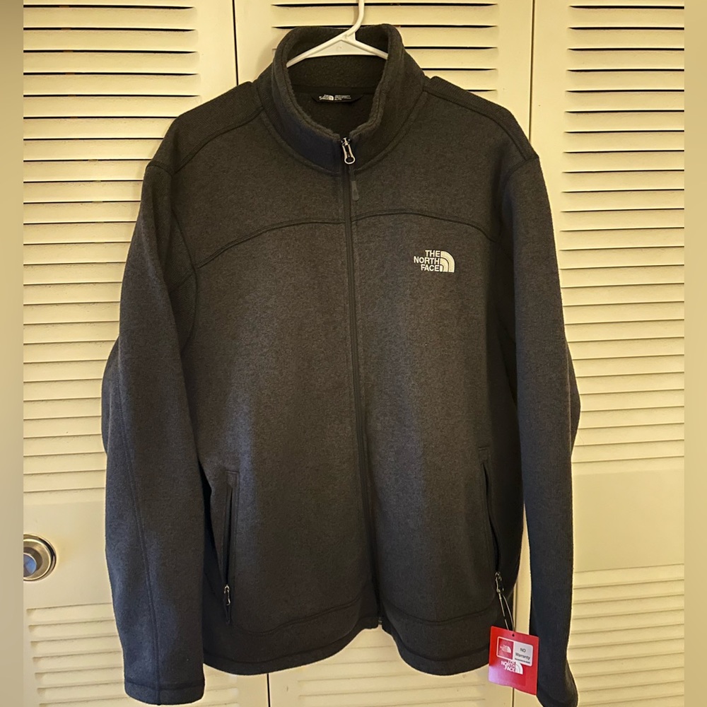 NWT North Face Zip Jacket Fleece Black Heather